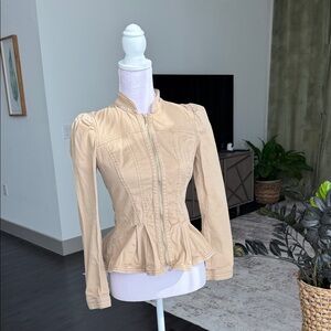 Stylish Tan Peplum Jacket